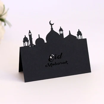 50 adet Eid Mubarak Masa İsim Kartı Ramazan Parti Koltuk Kartı Yer Kartları Mutlu Eid Müslüman Parti Ramazan Kareem Masa Süslemeleri 2