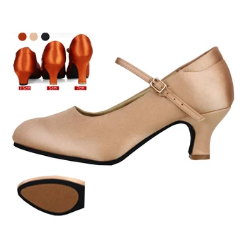 Dans Ayakkabıları Latin Kadın Standart Balo Salonu Dans Ayakkabıları Saten 3.5 cm / 5 cm / 7 cm Yüksek Topuk Modern Quickstep Foxtrot Vals Ayakkabı