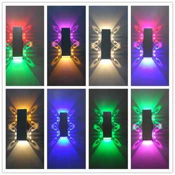 Alüminyum 2 W led ışık fikstür yukarı ve aşağı led duvar lambası batteryfly modern moda duvar ışık kapalı dekorasyon AC85-265V 3