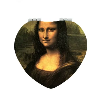 JWEIJIAO Mona Lisa yağ fotoğraf makyaj aynaları dünyanın büyük masterpiece Araçları Aksesuarları PU deri makyaj masası aynası PE30 1