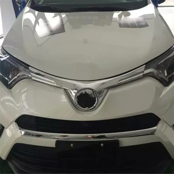 WELKINRY Toyota RAV 4 IV için XA40 4th nesil 2016 2017 2018 2019 ön araba kafa yüz grille marka logo marka hood trim