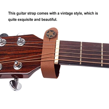 Gitar Askısı Deri Basınç tahliye Gitar Malzemeleri Retro Tasarım Yaygın Olarak Uygulanabilir Kafa Kemer Ukulele Boyun Tutucu 2