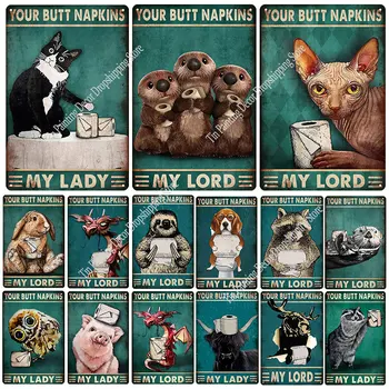 Komik Senin Popo Peçete Lordum Posteri Tabela Plaketler Takım Boyama Posteri Oturma Odası için Adam Mağara Duvar Ev Dekorasyon
