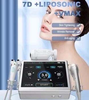 3 in 1 7D Liposonic Vmax Kartuşları Kırışıklık Karşıtı Yüz Germe Cilt Sıkılaştırma Taşınabilir ultrasonik Makine Güzellik Sağlık Cihazı