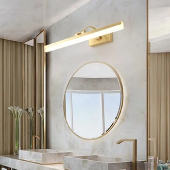 LukLoy bakır İskandinav LED ayna farlar banyo tuvalet aplik dolap banyo led duvar ışık bakır yatak odası ayna lambası