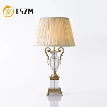 Basit Avrupa Tipi LED Kristal Lamba Yatak Başı Yatak Odası Ev Oturma Odası Villa Yumuşak Kıyafet Kişilik Lüks LED masa lambası 0