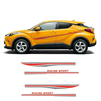 Yarış Spor Grafik Sticker Yüksek Kaliteli Vinil Çıkartması Araba Vücut Bel Hattı Dekor Çıkartmalar Aksesuarları Toyota C-HR 2014-2018